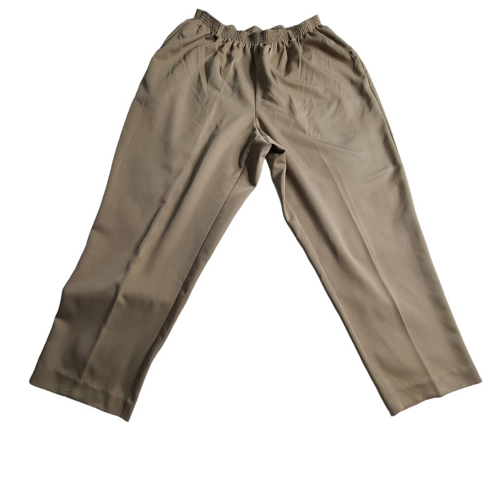 Vintage Beige Tapered Leg Carrot Pants Elastic High Waist Plus Size 18 W  2206